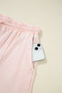 Mineral Wash Flower Applique Drawstring Cropped Wide Leg Pants